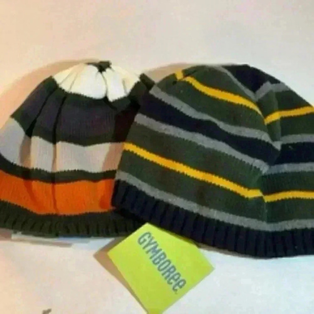 Gymboree Children’s Hats Beanies Lot Of 2 Striped Hats 12 To 24‎ Months NWT
